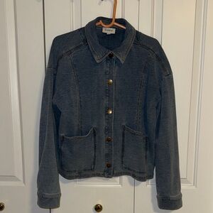 Evereve Blue Jean Jacket with Brass Buttons